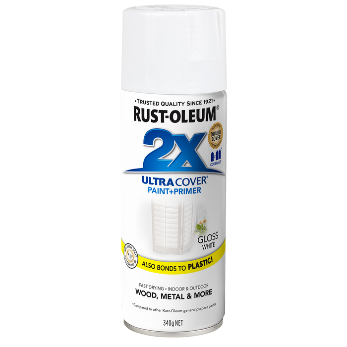 Rust-Oleum 340g White Gloss 2X Ultra Cover Spray Paint