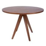SK Designer Living | Replica Jean Prouve Inspired Round Wood Dining Table | Walnut | 100cm