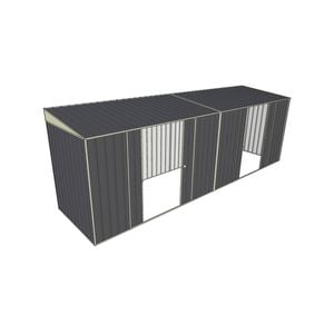 Build-a-Shed 1.5 x 6 x 2m Dual Sliding Side Door Skillion Shed - Grey