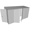 Build-A-Shed 1.2 x 3.7 x 2.0m Skillion Double Hinged Side Doors Shed - Zinc