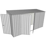 Build-A-Shed 1.2 x 3.7 x 2.0m Skillion Double Hinged Side Doors Shed - Zinc