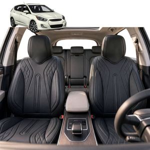 Australian Goose Front Seat Covers for Hyundai Accent 2011 - 2018 (R8) - PU Leather, Black (2pc)