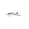 Ignite Laser Baron 55 - Twin-Engine Light Aircraft Silhouette Metal Wall Art Coated Black 47 inch - 120 cm