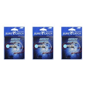 3x Surecatch Pre-Tied Heavy Surf Rig Chemical Sharpened Fishing Hook - Size 6/0