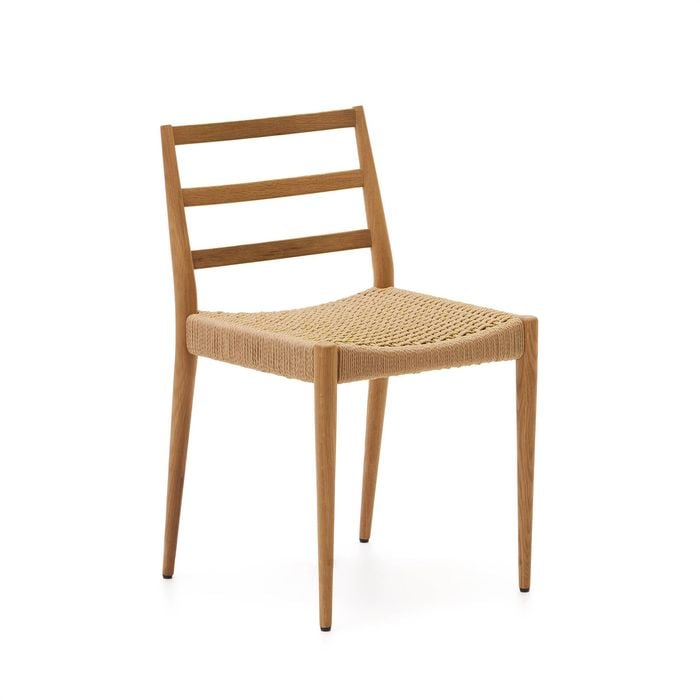 Analy chair in solid oak with natural finish and rope seat