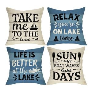 Catzon 4 Pcs Summer Decorative Throw Pillow Covers for Bedroom Living Room 45X45cm