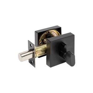 Zanda 65x65mm Diameter Matt Black Triad Slimline Square Single Deadbolt (Key/Turn)