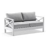 Bay Gallery Furnitire Kansas 2 Seater Lounge White & Grey Cushions