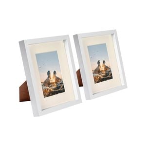 Nicola Spring 8" X 10" White 3d Box Photo Frames - 4" X 6" Mount - Pack Of 2