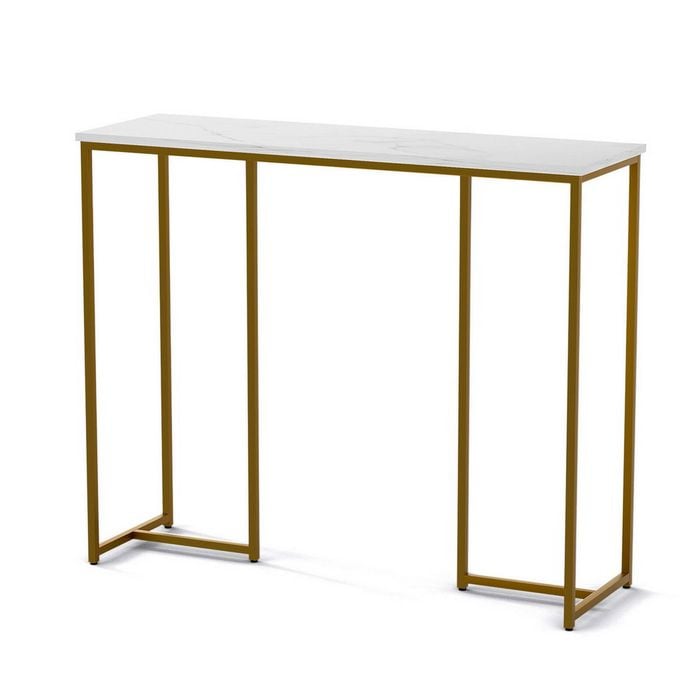 Artiss Console Table Hallway Table With Marble Effect Entry Table White&Gold