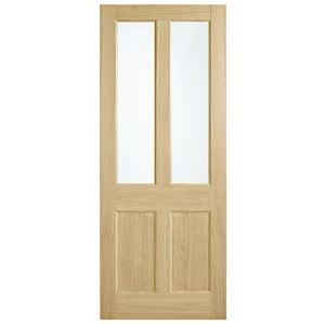 Corinthian 2340 x 820 x 40mm Entrance Door Blonde Oak Translucent Glass AWO7G