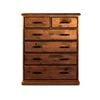 Umber Tallboy 6 Chest of Drawers Solid Pine Wood Storage Cabinet - Dark Brown