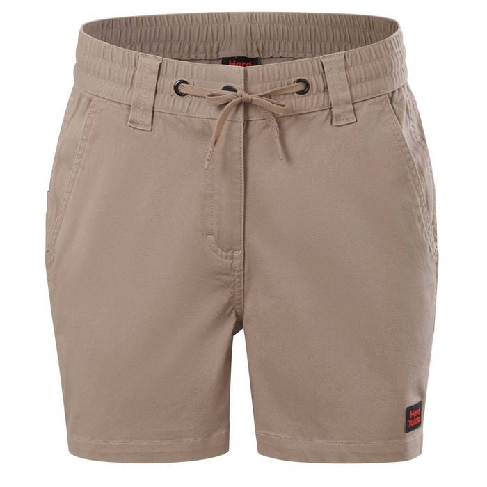 Hard Yakka Women's Khaki Tough Utility Short Shorts - Size 8