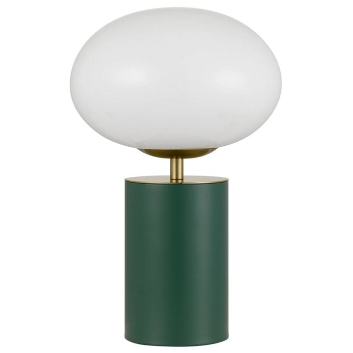Telbix Notal Contemporary Table Desk Lamp Light Metal Glass Green Satin