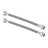 EnduraSeal 150mm Silver Premium Flexible Braided Extension Water Connector - 2 Pack