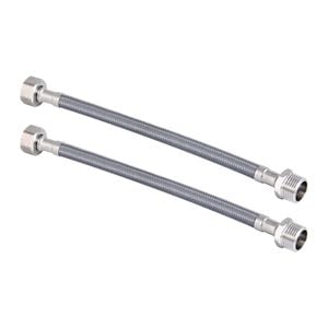 EnduraSeal 150mm Silver Premium Flexible Braided Extension Water Connector - 2 Pack