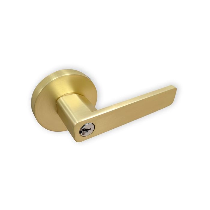 Ikonic Brushed Brass San Fran Entrance Leverset