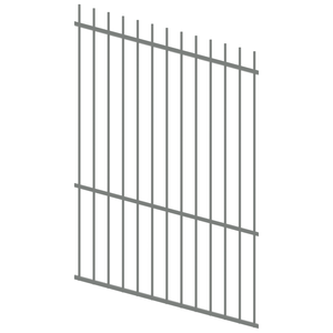 ProtectorAl 0350-1200mm x 1800mm Palladium Silver Picket Top Pool Fence Panel Raked Up to 15º