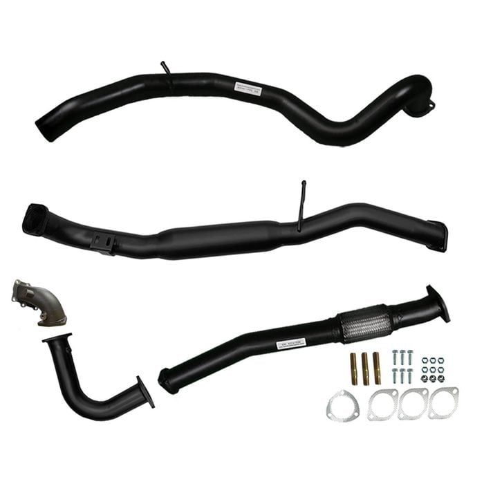 Ignite Exhausts Turbo Back For Nissan Gu Patrol 4.2l Turbo Diesel Wagon 3" Inch / Hot Dog Black Aluminised Steel