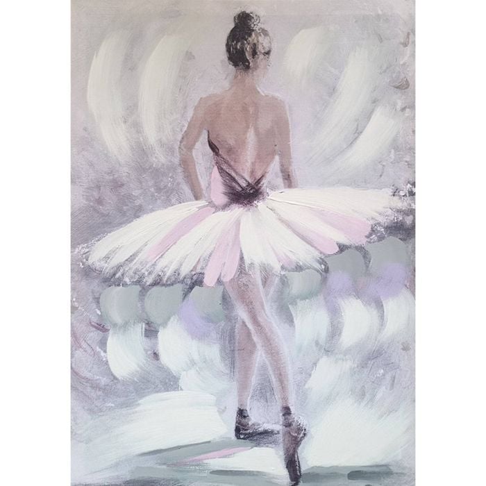 P&P Pink Ballerina Hand Painting Picture - Elegant Canvas Wall Art for Living Room, Bedroom & Office Decor 50x70cm