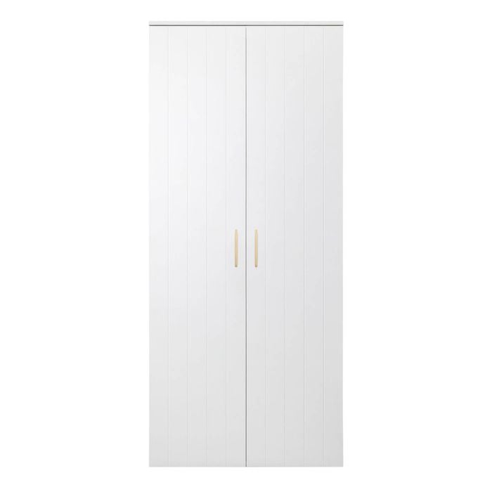 European Cabinetry White VJ Square Brass Stockholm Storage Cupboard