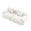 Ufurniture 210cm 2 Seater Sofa Corduroy Modular Compressed Loveseat Couch W/ Large Armrest & Cushion No Assembly Beige