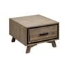 Lamp Table with 1 Storage Drawer Solid Wooden Frame in Silver Brush Colour