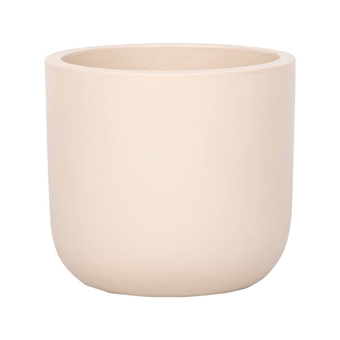 220 x 250mm Cream Large Round Plain Ceramic Pot