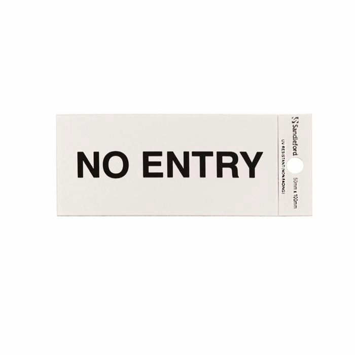 Sandleford 100 x 50mm No Entry Silver Self Adhesive Sign