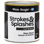 White Knight 250ml Black Flat Strokes And Splashes Paint