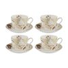 4x Maxwell And Williams Cup Saucer Kimono Bone China Gift Boxed White 480ml