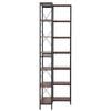 VEVOR 7 Tier Corner Bookshelf Brown L-Shaped with Metal Frame for Bedroom