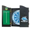 NRL Dartboard and Cabinet Set Cronulla Sharks Team Design Black Finish
