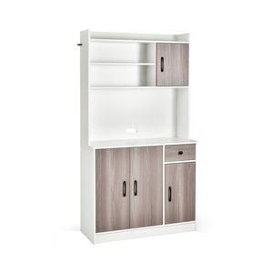 Costway 3 Door Kitchen Sideboard Storage Cabinet White
