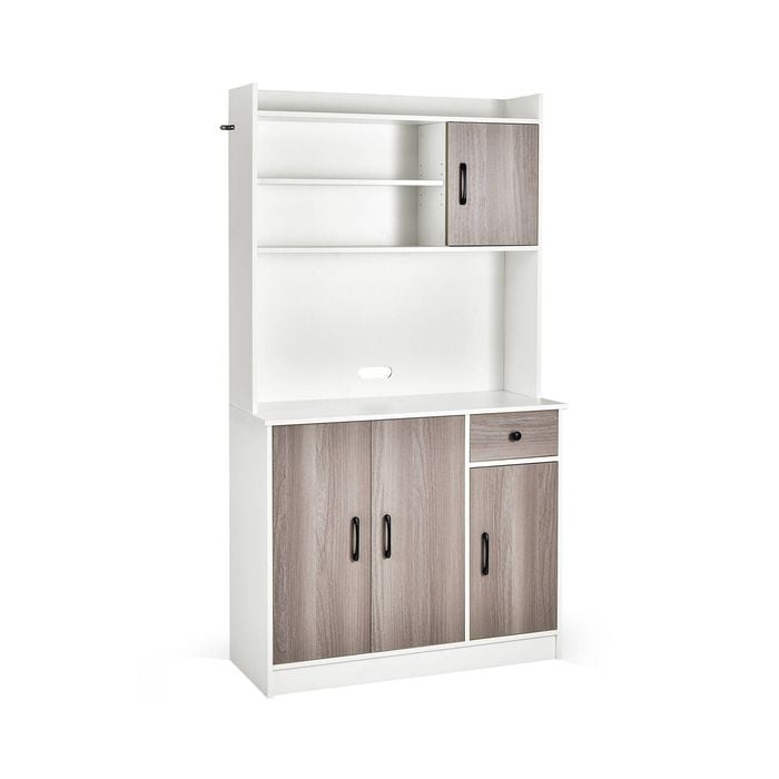 Costway 3 Door Kitchen Sideboard Storage Cabinet White