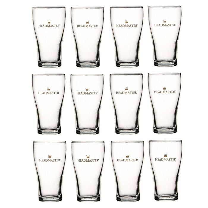 Headmaster Crown Nucleated Beer Conical Glasses 425ml - Set of 12