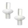 SOGA 2X 20x30cm White Ceramic Vase Set