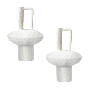 SOGA 2X 20x30cm White Ceramic Vase Set
