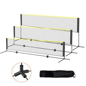VEVOR Badminton Net Black Height Adjustable with Poles for Kids Backyard Game