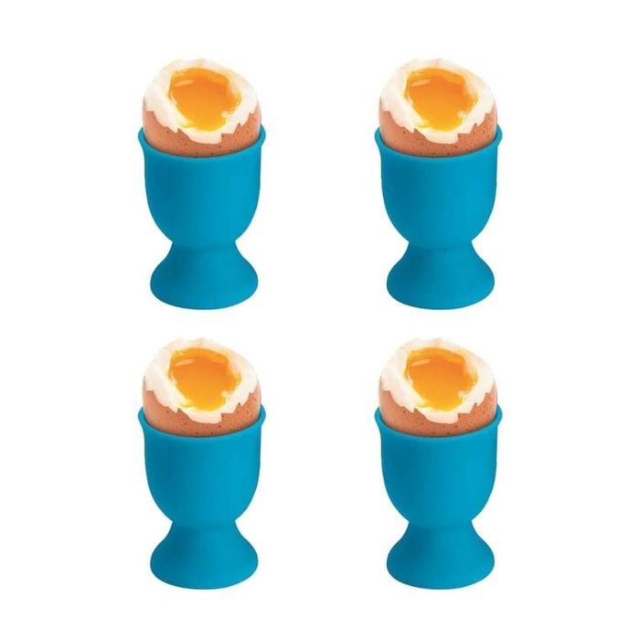 4x Avanti Silicone Egg Cup Won't Absorb Flavours/smells Dishwasher Safe Blue