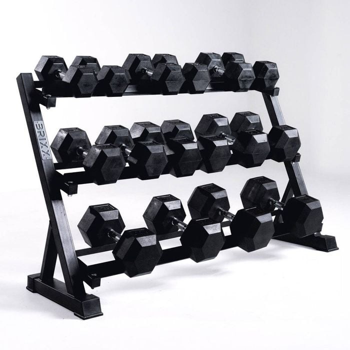 Brixx 10kg - 30kg Hex Dumbbell & Rack Set | 8 Pairs - 315kg Package