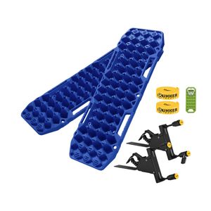 Bunker Indust 2PCS Recovery Tracks Board Blue 10T + Side Mounting Bracket Kit