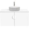 CIBO 900mm White Mornington Wall Hung Vanity with Light Grey / White Basin and White Handle