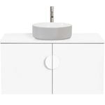 CIBO 900mm White Mornington Wall Hung Vanity with Light Grey / White Basin and White Handle