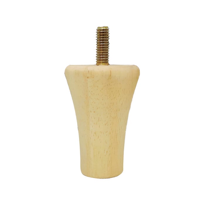 Adoored 80mm Curved Tapered Raw Pine Leg