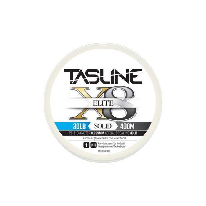 Tasline Elite White 400m Braid Fishing Line 30lb