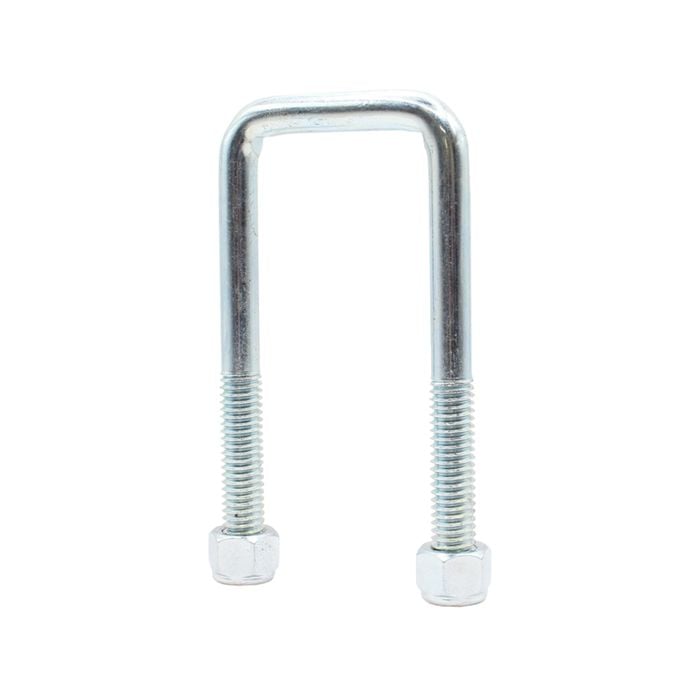 Sunrise U-Bolts with Nyloc Nut 1/2" Zinc - 50mm Square, 125mm - UB50S125Z