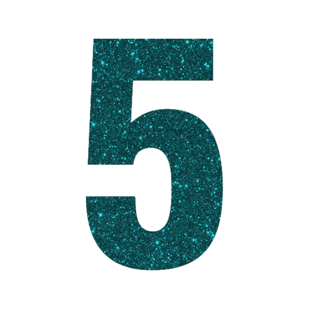 Glitter green number 5.