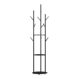 Levede Garment Rack Tree Coat Hook Clothes Stand Black