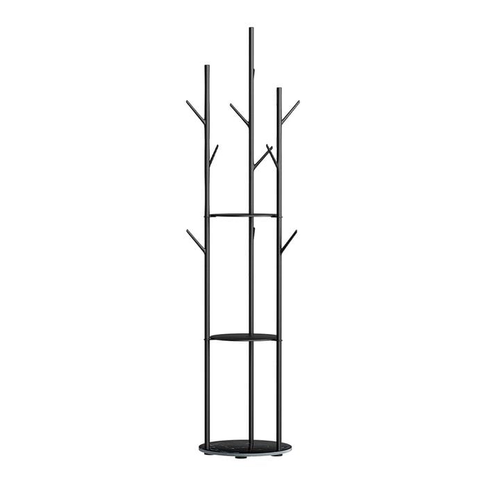 Levede Garment Rack Tree Coat Hook Clothes Stand Black